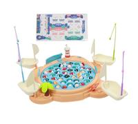 Qudinip Giochi di Pesca Magnetica a Rotazione Elettrica, Grande Educazione della Prima Istruzione Genitore Child Child Music Dishing Board Game con Ganci di Pesce a Magneti per Bambini