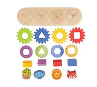 Qudinip Gioco di Abbinamento per Bambini Gioco Educativo di Riconoscimento dei Colori Giocattolo in Legno per Bambini dai 3 Anni in su 30,5 X 11 X 8,5 Cm