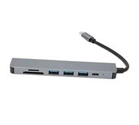 Qudinip Hub USB C Adattatore Multiporta Compatto 7 in 1 per Pro e Air, Uscita HDTV 4K e Ricarica Rapida PD da 100 W, Lega di Alluminio, Design Portatile