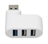 Qudinip Hub USB Ruotabile a 90 Gradi Design Compatto per un Facile Accesso USB 3.0 e Trasferimento Dati 2.0 per PC Desktop e Laptop Realizzato in Resistente Materiale ABS (Bianca)