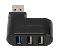 Qudinip Hub USB Ruotabile a 90 Gradi Design Compatto per un Facile Accesso USB 3.0 e Trasferimento Dati 2.0 per PC Desktop e Laptop Realizzato in Resistente Materiale ABS (Nera)
