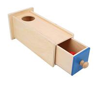 Qudinip Imbucare Box Scatola Portamonete in Legno per L'apprendimento Precoce e Il Gioco Sensoriale per Bambini 4,7 X 4,7 X 3,3 Pollici (Cassetto Rettangolare Ball)