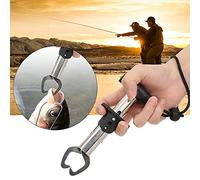 Qudinip Impugnatura da Pesca in Acciaio Inossidabile Morsetto Resistente e Durevole con Righello per Pesare per Pescatori Accessori da Pesca 1 Pezzo