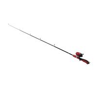 Qudinip Kit Combinato Mulinello da Pesca per Bambini Struttura in PVC Resistente per Divertimento All'aria Aperta Dai 10 Ai 12 Anni con Custodia (Rossa)
