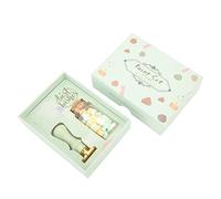 Qudinip Kit di Timbri per Ceralacca Dal Design Raffinato per Sigillare e Decorare Inviti, Matrimoni e Regali Artigianali Fai-da-te, Materiale per Tronchi, 1 Set (Verde)