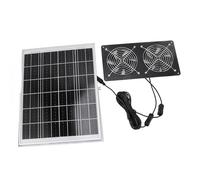 Qudinip Kit di ventole a energia solare, 30 W, IP65, impermeabile, in vetro temperato, telaio in lega di alluminio con due interruttori di controllo, per scarpe da ginnastica all'aperto