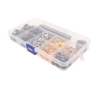 Qudinip Kit Occhielli Passacavo 4 Colori Occhielli in Metallo Resistenti per Artigianato in Pelle Fai da Te 100 Set