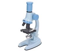 Qudinip Kit Scientifico per Microscopio per Bambini con Immagine Chiara e Luce LED per Giovani Esploratori, 1 Set di Microscopio Educativo in Plastica (Blu)