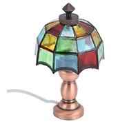 Qudinip Lampada da Scrivania per Casa delle Bambole 1:12 Lampada da Tavolo retrò in Miniatura con Paralume Unico a Forma di Ombrello per la Decorazione della Casa delle Bambole - Plastica e Metallo,