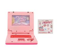 Qudinip Laptop Che Imparano per Bambini, Giocattolo per Laptop Educativo dei Cartoni Animati, Giocattolo di Sviluppo Cognitivo Elettronico con 2 Clip Musicali 11 Effetti Sonori (Mouse Non Retrattile