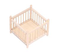 Qudinip Lettino per Casa delle Bambole in Scala 1:12, Culla in Legno, Accessori per la Cameretta in Miniatura Vintage per Bambini, 8,6 X 8,6 X 7 Cm