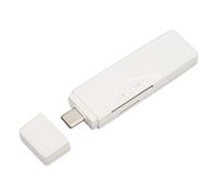 Qudinip Lettore di Schede di Memoria USB 3 in 1 Ultra Sottile e Compatto per il Trasferimento Rapido di Foto e Video per Laptop e Telefoni, Materiale ABS (Bianca)