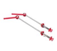 Qudinip Leva per Bloccaggio Rapido per Bicicletta Ultraleggera, Accessorio Durevole in Lega di Titanio per Set di Ruote per Mountain Bike, 105 Mm Anteriore e 145 Mm Posteriore, Peso 54 G (Rossa)