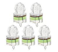 Qudinip Luce con Esca da Pesca 5 Pezzi LED Resistente Alla Corrosione a Forma di Diamante con Apertura Automatica per la Pesca Alla Spigola D'acqua Dolce (Verde)
