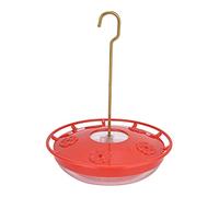 Qudinip Mangiatoia per Uccelli a Forma di Cortile, Design Trasparente da Appendere per Terrazza da Giardino, Adatta a Tutti gli Uccelli Canori, Plastica Resistente, 1 unità (Rossa)