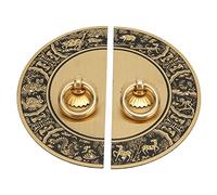 Qudinip Maniglie per Mobili Antichi Maniglie Doppie Rotonde in Ottone Vintage per Armadi e Camere da Letto 11 X 11 Cm