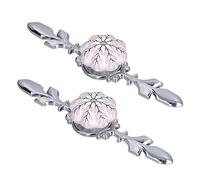 Qudinip Maniglie per Mobili in Ceramica Set 2 Pomelli Moderni Ed Eleganti Dipinti a Mano per Armadi e Cassetti in Lega di Zinco 4,1 Cm (1061D Buon Fiore-Grande)