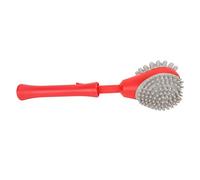 Qudinip Martello Massaggio Maniglia Flessibile Portatile Teste Morbide per Schiena e Gambe Bastone Retrattile in Silicone 31-44 Cm (Rossa)