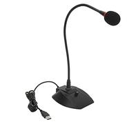 Qudinip Microfono per Conferenze Cablato USB Microfono Professionale a Condensatore a Collo di Cigno da Tavolo per Lezioni Online e Streaming Live, 490 G, Metallo