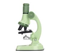 Qudinip Microscopio Giocattolo Educativo per Bambini Giovani Scienziati Ingrandimento 100x 400x 1200x Strumento da Laboratorio in Plastica (Verde)