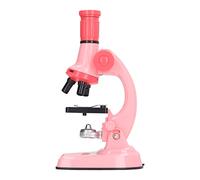 Qudinip Microscopio Giocattolo Educativo per Bambini Giovani Scienziati Ingrandimento 100x 400x 1200x Strumento da Laboratorio in Plastica (Rosa)