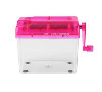 Qudinip Mini Distruggidocumenti Manuale A6 Dal Design Compatto per Schiacciare e Tagliare File a Manovella in Ufficio, Casa e Scuola (Rosa)