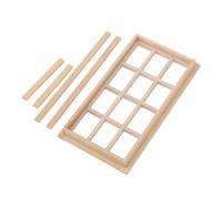 Qudinip Mini Mobili per Casa delle Bambole Modello di Finestra in Legno Squisito con 12 Pannelli Accessorio Fai-da-te per la Decorazione della Casa delle Bambole Scala 1/12 (Pianura)