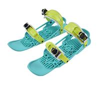 Qudinip Mini Pattini da Sci Scarpe da Snowboard Portatili Regolabili in Nylon Verde per Sci All'aperto Ed Escursionismo 1 Paio
