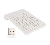 Qudinip Mini Tastiera, Tastierino Numerico Wireless con Ricevitore USB 2.4G, Design Ergonomico e Leggero per Computer Portatile PC, 18 Tasti, Bianco Opzionale (Bianco)