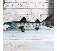 Qudinip Modello di Pesce di Pesce Lupo Giocattolo Educativo per Bambini Giocattolo di Plastica Durevole da 26,5 Cm per la Vita Marina Dell'oceano (M-1335 lupo)