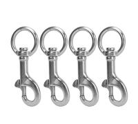 Qudinip Moschettone a Occhiello Girevole da 4 Pezzi, Clip in Acciaio Inossidabile Resistente per Applicazioni Marine, Perfetto per le Immersioni Subacquee e L'uso in Barca (4#)