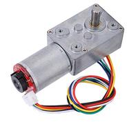 Qudinip Motoriduttore Riduttore a Vite Senza Fine con Encoder Motoriduttore CC Ad Alta Torsione per Progetti di Robotica Lega di Rame 12V 1 X unità (CC 12 V 40 giri/min)