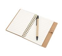 Qudinip Notebook Portatile Semplice in Pelle a Doppia Bobina con Penna per Articoli per Ufficio per Studenti 5"x6" (Colore del caffè)