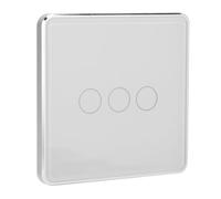 Qudinip Pannello di Controllo Wireless Smart Light Switch con funzionalità Touch per la Domotica, Bianco 3 Gang, Materiale PC+ABS
