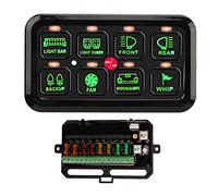 Qudinip Pannello Interruttori Touch Control LED Dimmerabile Automatico a 8 Gruppi per Auto ATV UTV Camion Design Durevole Marino
