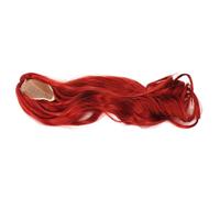Qudinip Parrucca da Bambola Lunga e Riccia in Morbida Seta per Bambole Snodabili da 1/3 con Riga Centrale Capelli Artificiali 22-23 Cm (Rossa)