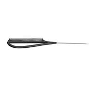 Qudinip Pettine per Coda per Evidenziazione dei Capelli Strumento per lo Styling Professionale Antistatico per Barbiere Domestico ABS in Acciaio Inossidabile 1 Pezzo (Nera)