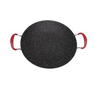 Qudinip Piastra per Barbecue Coreana, Piastra Rotonda Antiaderente per Barbecue, Ideale per Stufe a Gas in Ceramica, Feste All'aperto, Ferro e Pietra Medica (38 cm)