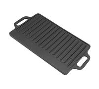 Qudinip Piastra per Griglia in Ghisa, Padella Teppanyaki Addensata Durevole per Interna Ed Esterna, Perfetta per Bistecche, Pancake e Grigliate, 1 unità (40x20 cm)