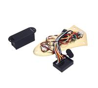 Qudinip Piatto di Controllo Preamplificante per Chitarra, Pre -wired 3 Bande EQ con Interruttore Passivo Attivo, Potenziometri di Manopole di Metallo, per la Chitarra di Basso Elettrico (Oro)