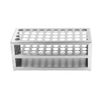 Qudinip Porta del Tubo di Prova, 304 Rastrellino per Tubi di Prova in Acciaio Inossidabile con Superficie Altamente Lucida, Resistente Chimico per Esperimenti di Chimica, (14mm 40 buchi)
