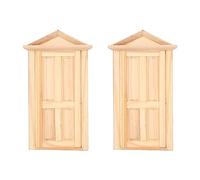 Qudinip Porta in Miniatura delle Bambole, 2 Pezzi Accessori per Porte delle Bambole, Porte in Legno in Miniatura 1:12 1: 6 Scala Decorazioni per la Casa Bambola per Natale con Materiale