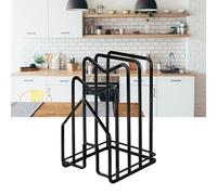 Qudinip Portaoggetti per Tagliere, Supporto Multifunzionale in Metallo per Coperchio Pentola e Tagliere, con Design Minimalista Durevole, per L'organizzazione del Piano di Lavoro (Nera)