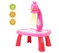 Qudinip Proiettore da Disegno Giocattolo per Bambini Divertimento Educativo Tavolo da Disegno e Pittura Interattivo Giocattolo Progettato per i più Piccoli 35,5 X 21 X 25 Cm (Rosa)