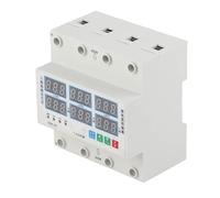 Qudinip Protezione da Sovracorrente Regolabile su Guida DIN Trifase Voltmetro Amperometro per Apparecchiature Elettriche AC390-500V 63A
