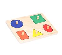 Qudinip Puzzle a Forma di Legno per Bambini, Giocattolo Educativo per Ordinare le Forme e Imparare la Geometria, Dai 3 Anni in su, in Faggio, 6 Pezzi