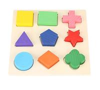 Qudinip Puzzle con Ancoraggi, Blocchi Impilabili di Forme Geometriche da 9 Pezzi per L'Apprendimento Precoce dei Bambini, con Colori Brillanti e Pittura per lo Sviluppo Sensoriale