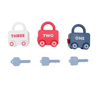 Qudinip Puzzle Giocattolo per Bambini Che Imparano con Serrature per la Prima Educazione con Forme di Auto per Bambini Avventura 3 unità