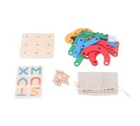 Qudinip Puzzle in Legno per Bambini Gioco da Tavolo Giocattolo Educativo per L'apprendimento Precoce per Ragazzi e Ragazze Materiale Sicuro e Design Colorato 30 Blocchi