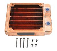 Qudinip Radiatore di Raffreddamento Ad Acqua Tutto in Rame Rosso per un Efficiente di Raffreddamento della CPU Compatibile con Ventola da 12 Cm/4,72 Pollici